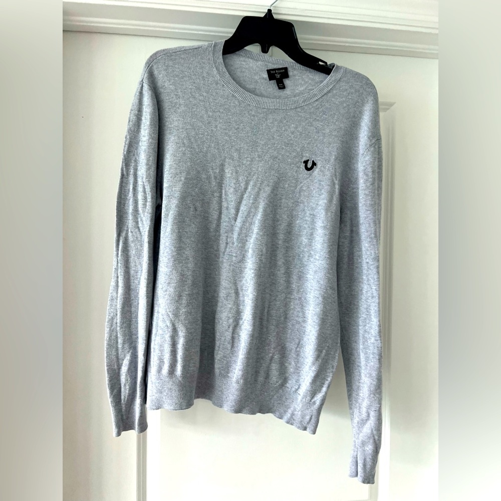 True Religion Mens Sweater Grey - Size Large